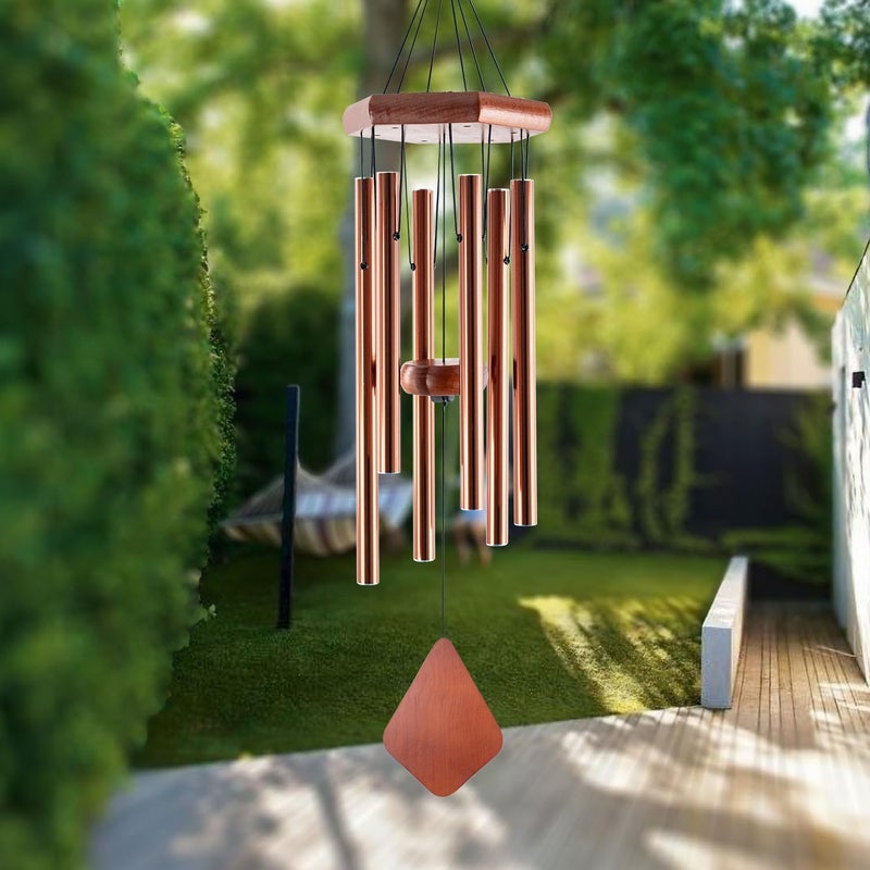Howarmer Small Bronze Wind Chimes - 28 Inch Outdoor Tuned Melody, Sympathy Gift for Mom/Housewarming, Outside Decoration - Image 1